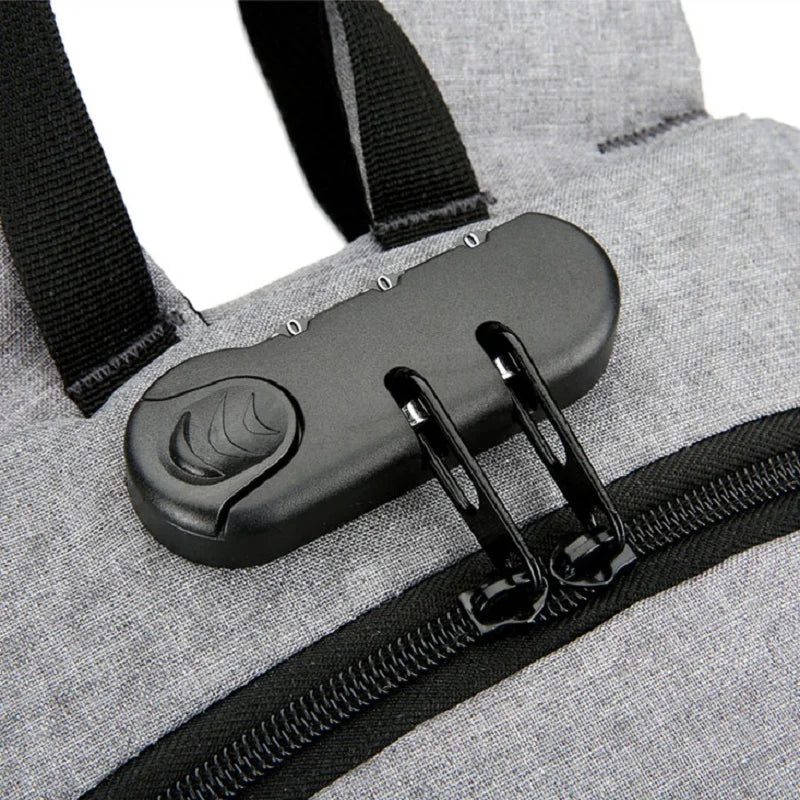 Närbild på låsfunktion för ökad säkerhet i tjuvsäker ryggsäck