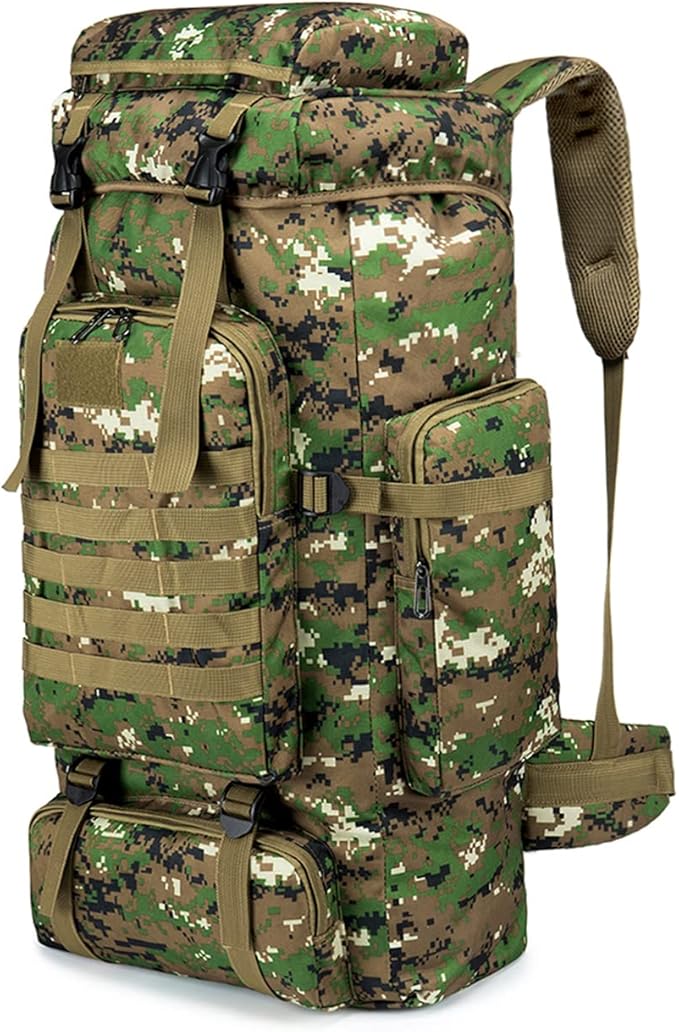 Backpack Ryggsäck 80 Liter: Hållbar Militärinspirerad Design med MOLLE-System - Ryggsäck