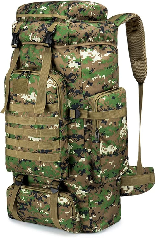 Backpack Ryggsäck 80 Liter: Hållbar Militärinspirerad Design med MOLLE-System - Ryggsäck