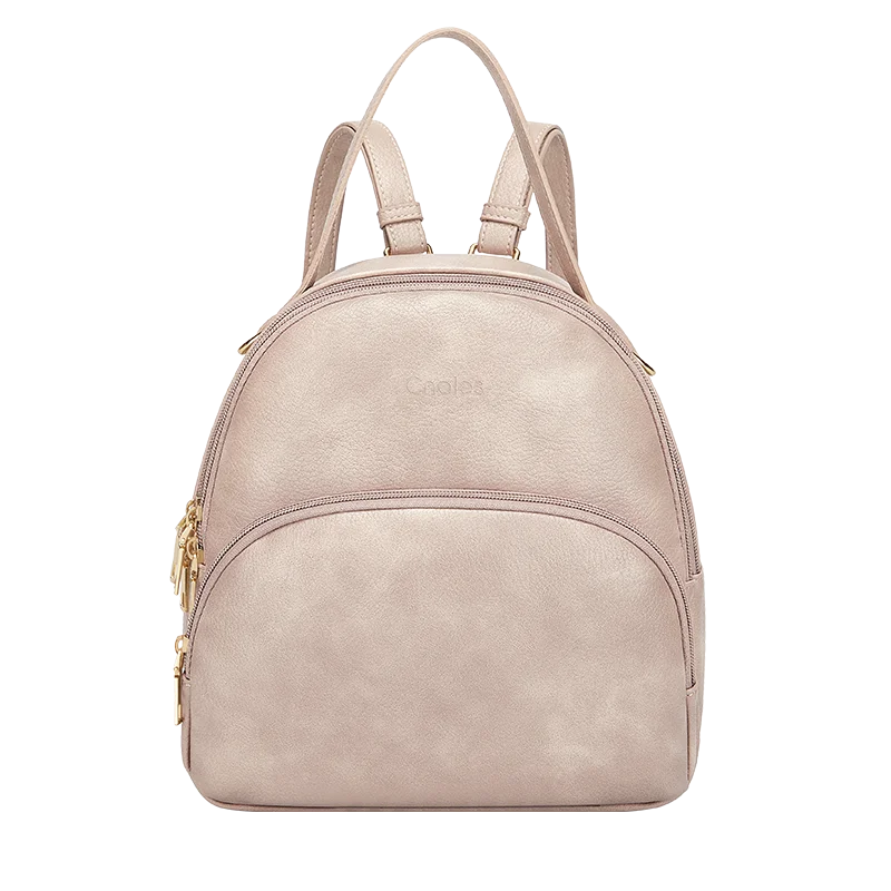  Ljusbeige läderryggsäck för kvinnor med stilren och praktisk design