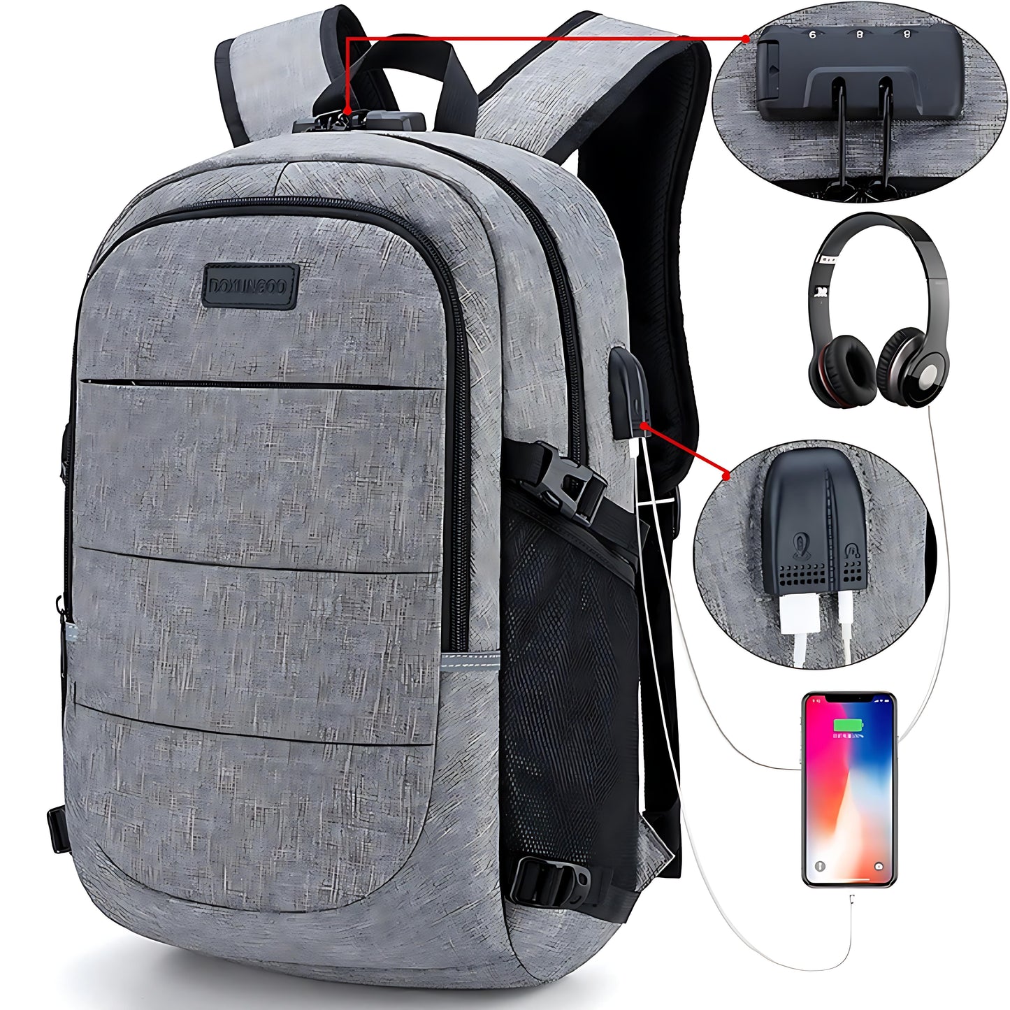 Datorryggsäck Dam med Säkerhetslås