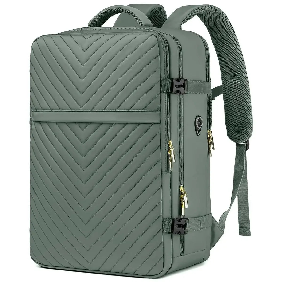 Grön ryggsäck för kvinnor med laptopfack, ergonomisk och hållbar