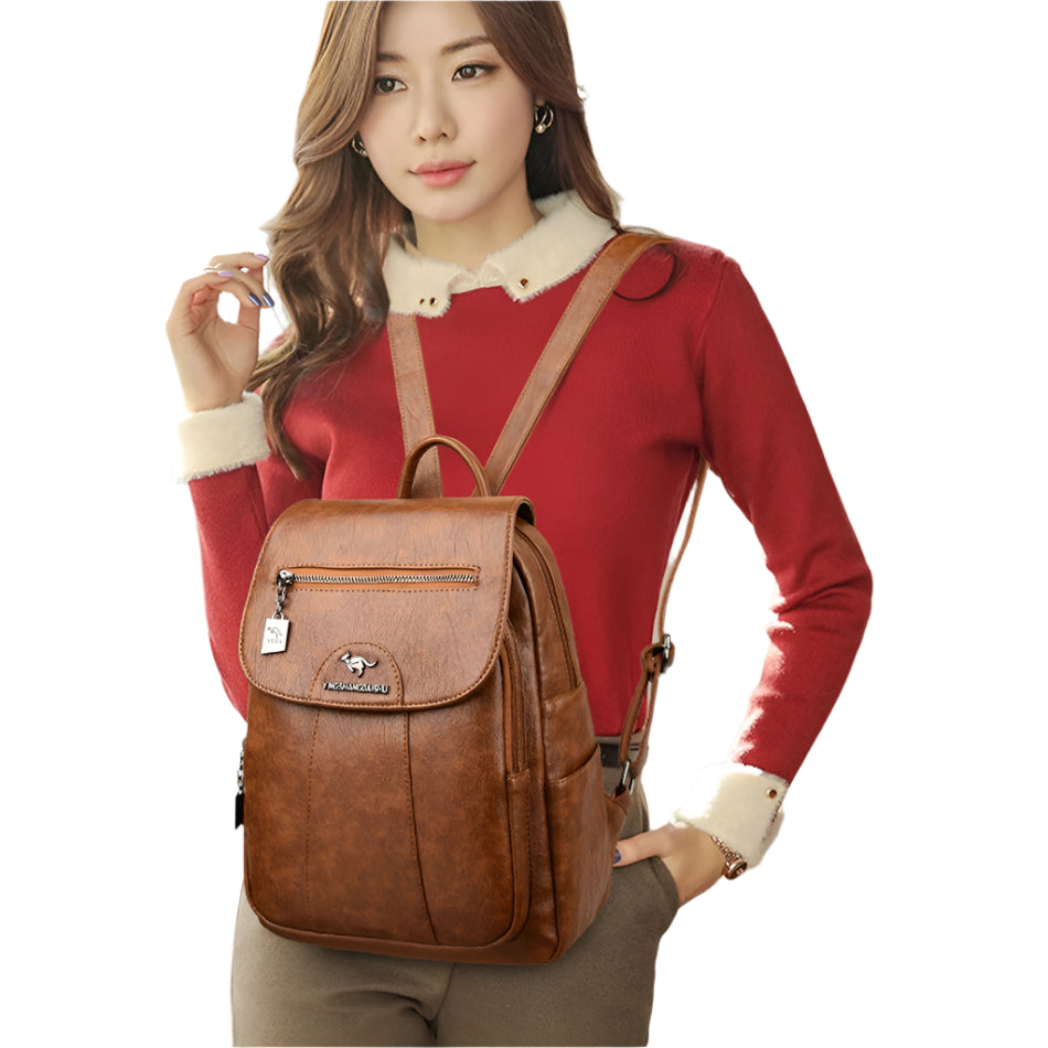 ryggsäck skinn dam rea