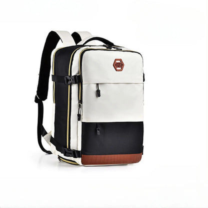 Vit och svart reseryggsäck 40 liter med stor packningskapacitet och elegant design