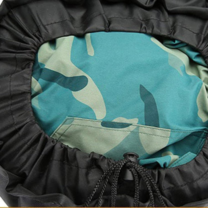 Innerfoder av kamouflagemönster i reseryggsäck 60 L, skyddad och organiserad packning