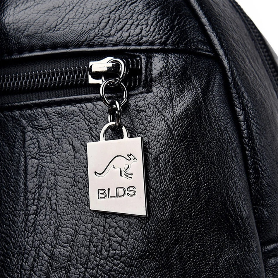 Närbild på premium material av Ryggsäck Dam Svart