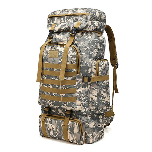 Backpack Ryggsäck 80 Liter: Hållbar Militärinspirerad Design med MOLLE-System - Ryggsäck