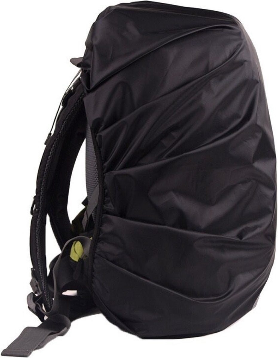 Varsel ryggsäck i svart med ergonomiska axelband, sedd från sidan