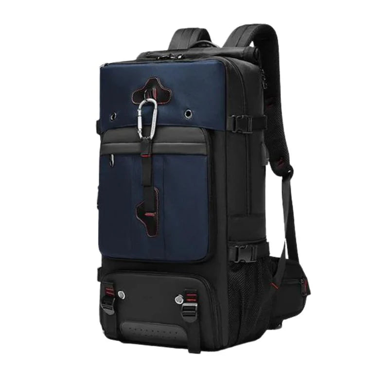 Reseryggsäck 50 l i marinblå färg med praktisk design